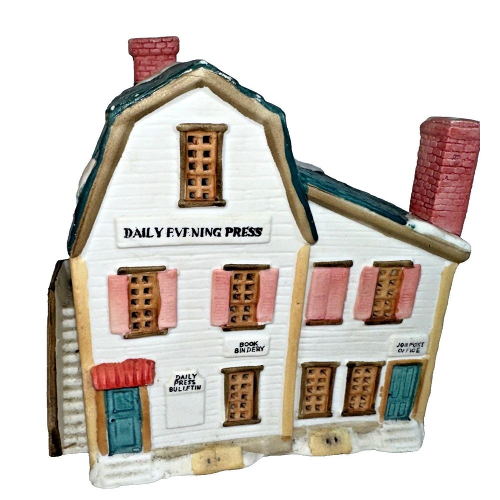 Lemax Porcelain House Daily Evening Press Dickensvale Village 35072 '93 no light